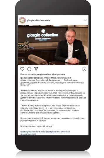 Giorgio Collection IGTV Coronavirus in Russia