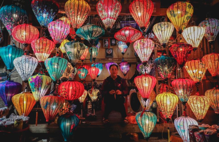 Lantern with colors in china